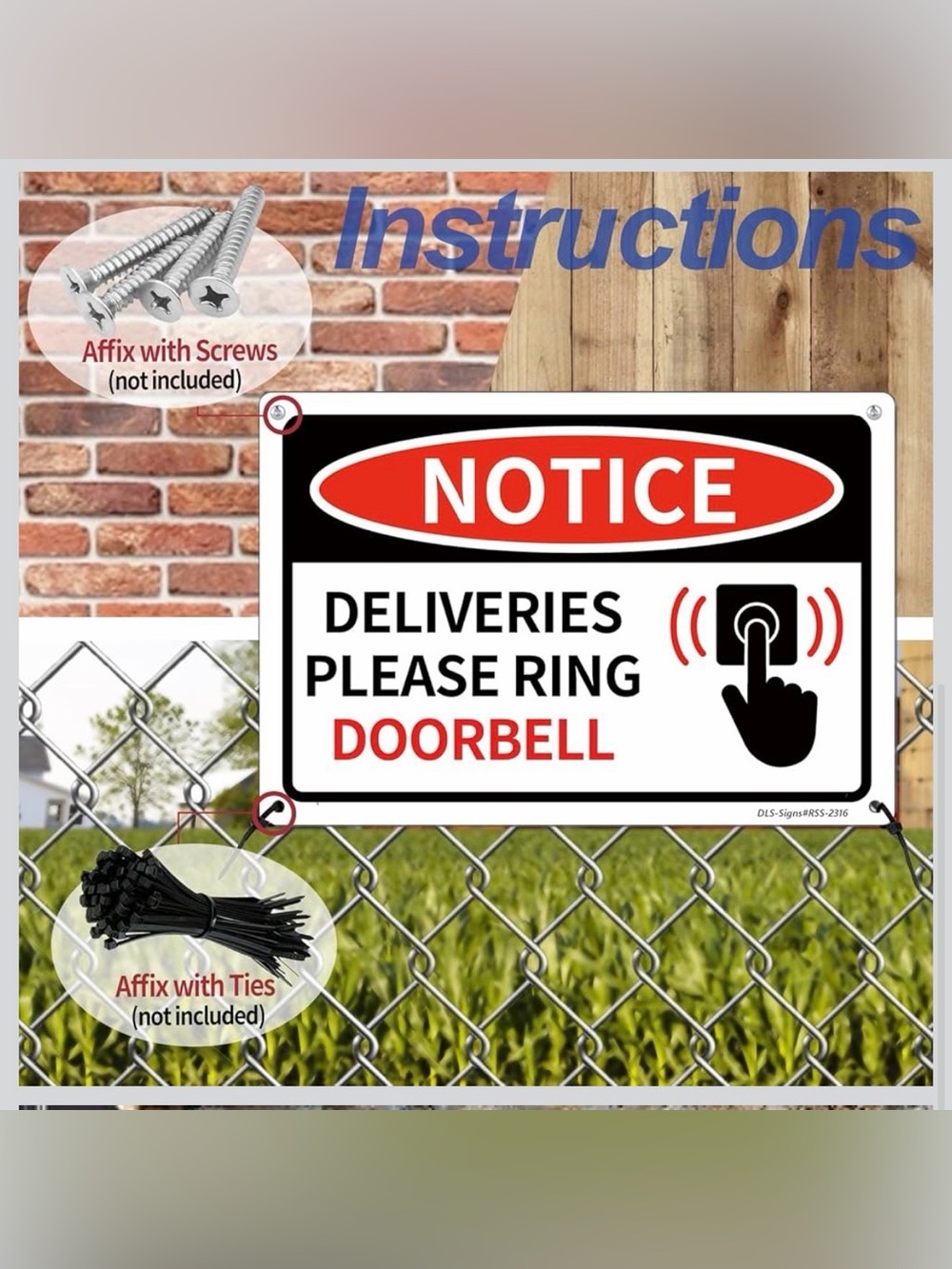Doorbell Notice Sign - Picture 4 of 7